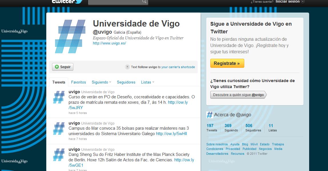 Twitter Universidad de Vigo