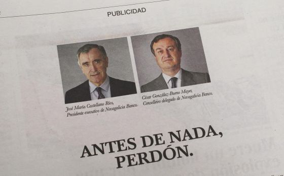 Novacaixa Galicia pide perdón