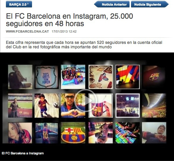 FC Barcelona Instagran